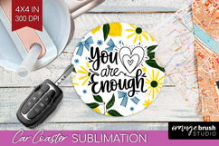 Inspirational Quote Car Coaster - Summer Fruit Coaster PNG Product Image 1