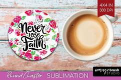 Inspirational Quote Round Coaster - Summer Fruit Coaster PNG Product Image 1