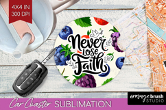 Inspirational Quote Car Coaster - Summer Fruit Coaster PNG Product Image 1