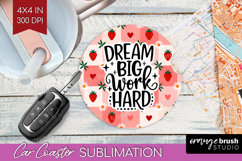 Inspirational Quote Car Coaster - Summer Fruit Coaster PNG Product Image 1