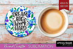 Inspirational Quote Round Coaster - Summer Fruit Coaster PNG Product Image 1