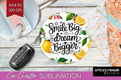 Inspirational Quote Car Coaster - Summer Fruit Coaster PNG Product Image 1