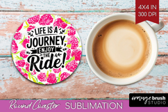 Inspirational Quote Round Coaster - Summer Fruit Coaster PNG Product Image 1