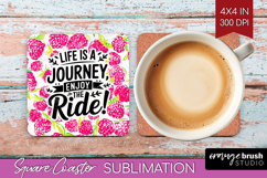 Inspirational Quote Square Coaster - Summer Fruit Coaster Product Image 1