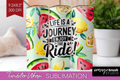 Inspirational Quote Tumbler Wrap - Summer Fruit Tumbler PNG Product Image 1