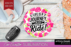 Inspirational Quote Car Coaster - Summer Fruit Coaster PNG Product Image 1