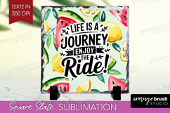 Inspirational Quote Slate PNG - Summer Fruit Square Slate Product Image 1