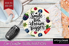 Inspirational Quote Car Coaster - Summer Fruit Coaster PNG Product Image 1