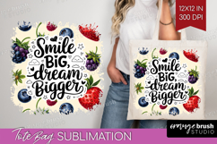 Inspirational Quote Tote Bag - Summer Fruit Tote Bag PNG Product Image 1