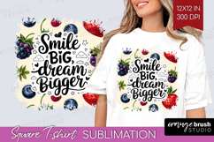 Inspirational Quote Square Tshirt Background - Summer Fruit Product Image 1