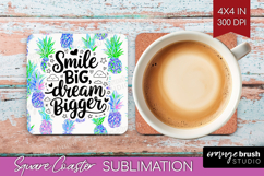 Inspirational Quote Square Coaster - Summer Fruit Coaster Product Image 1