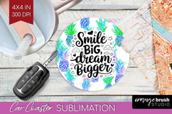 Inspirational Quote Car Coaster - Summer Fruit Coaster PNG Product Image 1