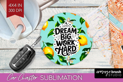 Inspirational Quote Car Coaster - Summer Fruit Coaster PNG Product Image 1