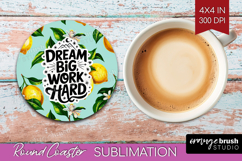 Inspirational Quote Round Coaster - Summer Fruit Coaster PNG Product Image 1