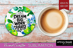 Inspirational Quote Round Coaster - Summer Fruit Coaster PNG Product Image 1