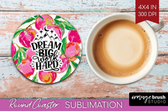 Inspirational Quote Round Coaster - Summer Fruit Coaster PNG Product Image 1