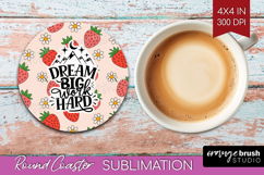 Inspirational Quote Round Coaster - Summer Fruit Coaster PNG Product Image 1