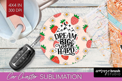 Inspirational Quote Car Coaster - Summer Fruit Coaster PNG Product Image 1