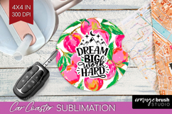 Inspirational Quote Car Coaster - Summer Fruit Coaster PNG Product Image 1