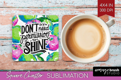 Inspirational Quote Square Coaster - Summer Fruit Coaster Product Image 1