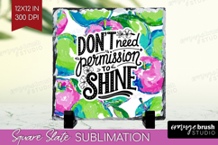 Inspirational Quote Slate PNG - Summer Fruit Square Slate Product Image 1