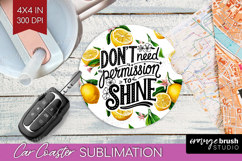 Inspirational Quote Car Coaster - Summer Fruit Coaster PNG Product Image 1
