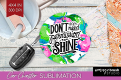 Inspirational Quote Car Coaster - Summer Fruit Coaster PNG Product Image 1