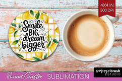 Inspirational Quote Round Coaster - Summer Fruit Coaster PNG Product Image 1