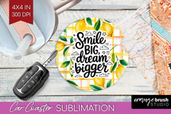 Inspirational Quote Car Coaster - Summer Fruit Coaster PNG Product Image 1