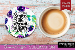 Inspirational Quote Round Coaster - Summer Fruit Coaster PNG Product Image 1