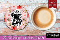 Inspirational Quote Round Coaster - Summer Fruit Coaster PNG Product Image 1