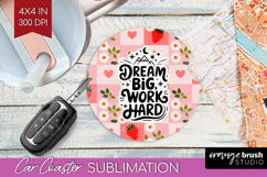 Inspirational Quote Car Coaster - Summer Fruit Coaster PNG Product Image 1