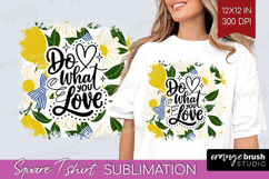 Inspirational Quote Square Tshirt Background - Summer Fruit Product Image 1