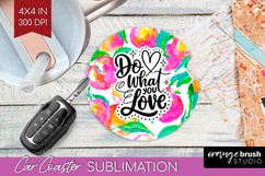 Inspirational Quote Car Coaster - Summer Fruit Coaster PNG Product Image 1