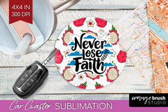 Inspirational Quote Car Coaster - Summer Fruit Coaster PNG Product Image 1