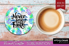 Inspirational Quote Round Coaster - Summer Fruit Coaster PNG Product Image 1