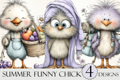 Summer Funny Chick Clipart Product Image 1