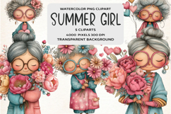 Summer Funny Girl Clipart Product Image 1