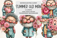 Summer Funny Old Man Clipart Product Image 1