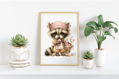 Summer Funny Raccoon Clipart Product Image 2