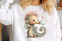 Summer Funny Seahorse Clipart Product Image 2