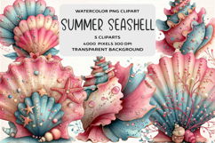 Summer Funny Seashell Clipart Product Image 1