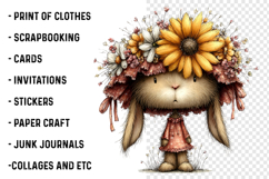 Summer Funny Sunflower Animals Clipart Product Image 2