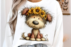 Summer Funny Sunflower Animals Clipart Product Image 3