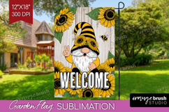 Summer Garden Flag Sublimation - Sping Welcome Sign PNG Product Image 1