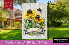 Summer Garden Flag Sublimation - Sping Welcome Sign PNG Product Image 1