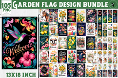 Floral Garden flag bundle | Summer Welcome Flag Designs Product Image 1