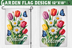 Tulips and flowers Garden flag | Welcome Floral Design Product Image 1