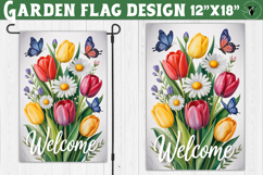 Tulips and flowers Garden flag | Welcome Floral Design Product Image 1