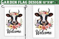 Summer Cow Garden flag | Welcome Floral Design Product Image 1